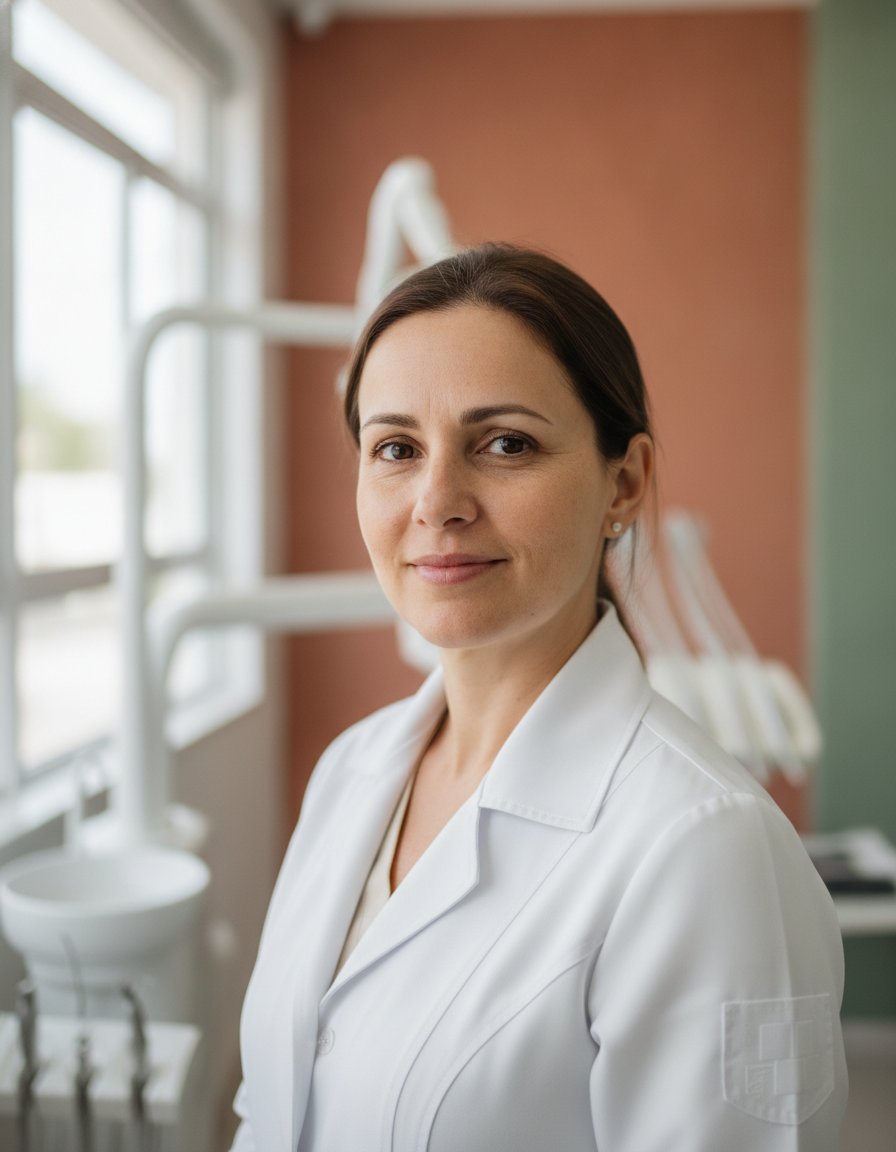 Denise Goulart, dentista, em seu consultório em Cachoeira do Sul
